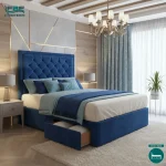 Alma Diamond Upholstered Chesterfield Bed Frame With Ottoman and Divan Storage Options (4)
