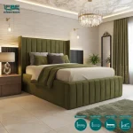 Avon Wingback Upholstered Bed Frame With Ottoman and Divan Storage Options