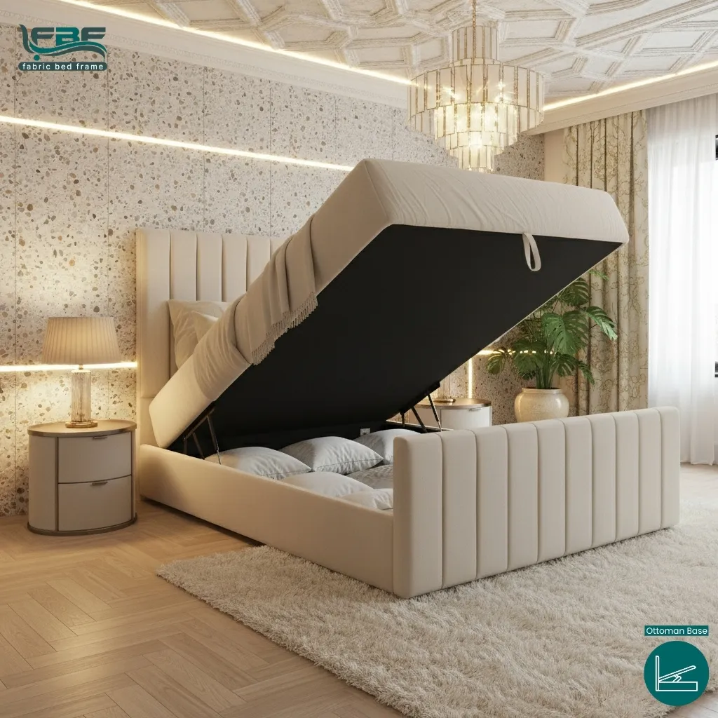 Barcelona Upholstered Bed Frame With Ottoman and Divan Storage Options (4) Barcelona Upholstered Bed Frame With Ottoman and Divan Storage Options (4)