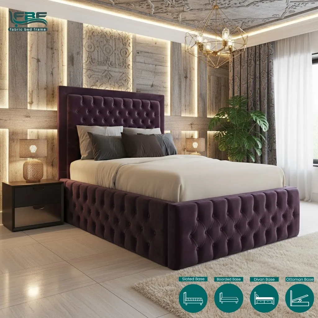 Chicago Upholstered Chesterfield Bed Frame With Ottoman Storage Options (11)