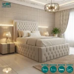 Chicago Upholstered Chesterfield Bed Frame With Ottoman Storage Options (8)