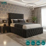 Chicago Upholstered Chesterfield Bed Frame With Ottoman Storage Options (8)