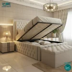 Chicago Upholstered Chesterfield Bed Frame With Ottoman Storage Options (8)