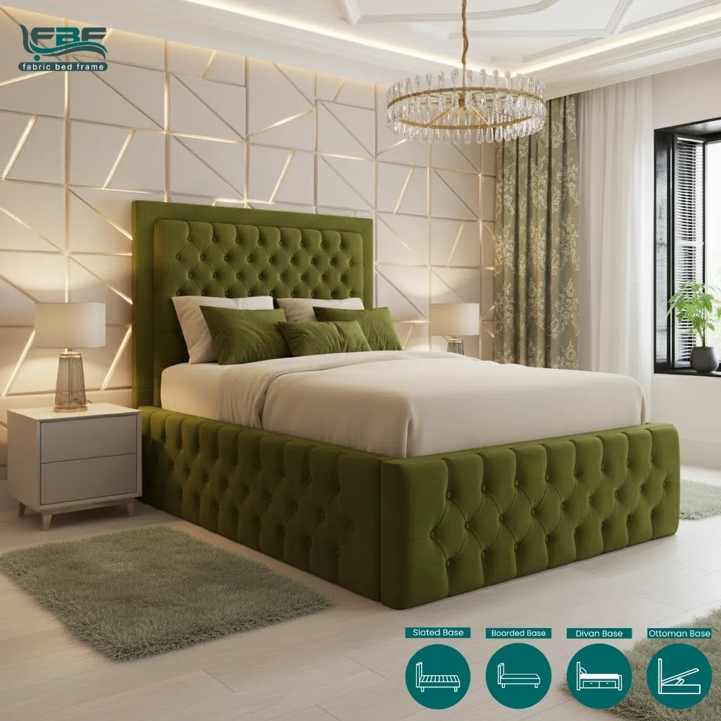 Chicago Upholstered Chesterfield Bed Frame With Ottoman Storage Options (7)