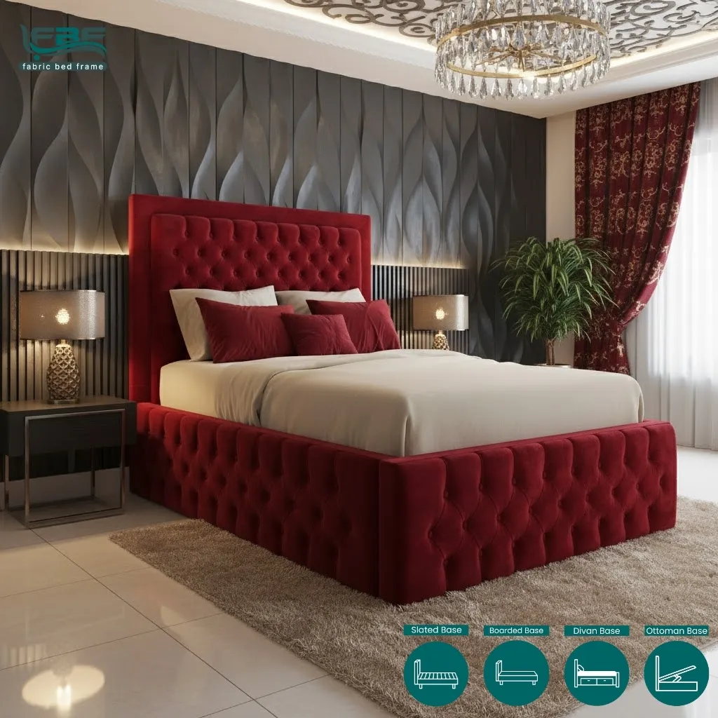 Chicago Upholstered Chesterfield Bed Frame With Ottoman Storage Options (8) Chicago Upholstered Chesterfield Bed Frame With Ottoman Storage Options