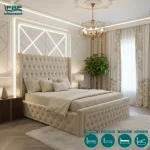 Florence Wingback Upholstered chesterfield bed Frame with Ottoman storage options