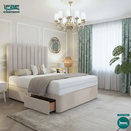 Geneva Fabric Upholstered Bed Frame With Divan and Ottoman Storage Options (1)