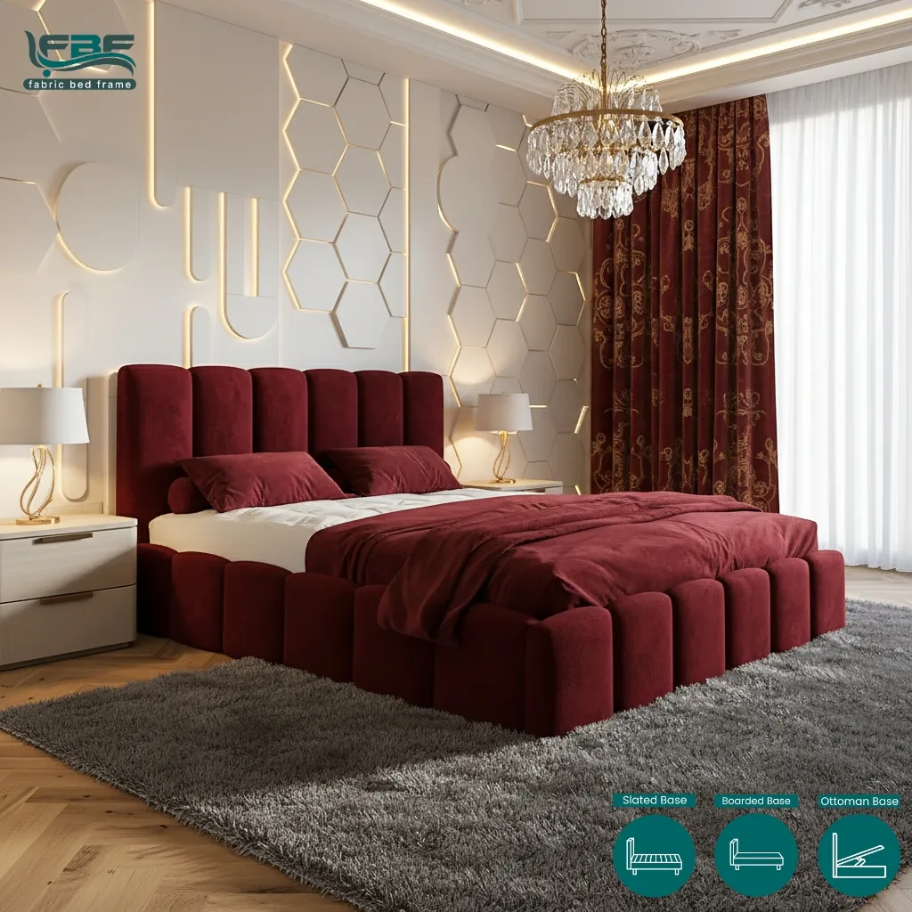 Jersey Cloud Bubble Upholstered Bed Frame With Ottoman Storage (10)