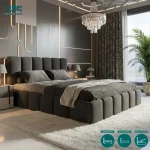 Jersey Cloud Bubble Upholstered Bed Frame With Ottoman Storage (5)