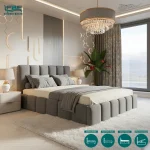 Jersey Cloud Bubble Upholstered Bed Frame With Ottoman Storage (5)