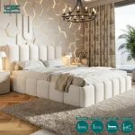 Jersey Cloud Bubble Upholstered Bed Frame With Ottoman Storage (5)