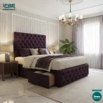 Lucy High Headboard Uphosltered Chesterfield Bed Frame With Ottoman and Divan Storage Options (2)