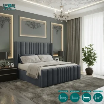 Oxford Wingback Upholstered Bed Frame With Ottoman and Divan Storage Options (1)