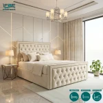 Adelira Upholstered Chesterfield Bed Frame with Divan and Ottoman Storage Options