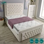 Elmsworth Upholstered Chesterfield Bed Frame with Divan and Ottoman Storage Options