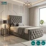 Elston Upholstered Chesterfield Bed Frame with Divan and Ottoman Storage Options