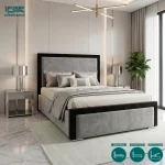 Loxelle Upholstered Bed Frame with Divan and Ottoman Storage Options