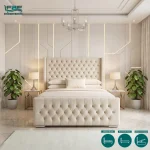 Matira Upholstered Chesterfield Wingbag Bed Frame with Divan and Ottoman Storage Options (2)