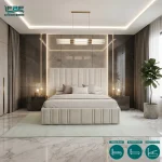 Nivra Upholstered Bed Frame with Divan and Ottoman Storage Options