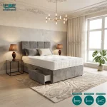 Norwick Upholstered Bed Frame with Divan andOttoman Storage Options