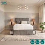 Norwick Upholstered Bed Frame with Divan and Ottoman Storage Options (2)