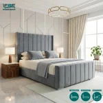 Philara Wingback Upholstered Bed Frame with Divan andOttoman Storage Options