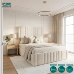 Serin Upholstered Bed Frame with Divan and Ottoman Storage Options