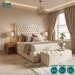 Velbury Upholstered Chesterfield Bed Frame with Ottoman Storage Options