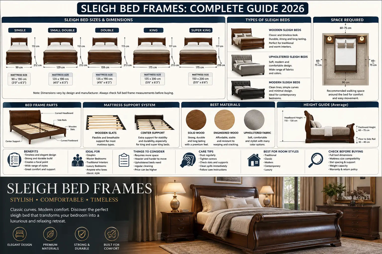 Best Sleigh Bed Frames: Stylish & Comfortable Choices 2026
