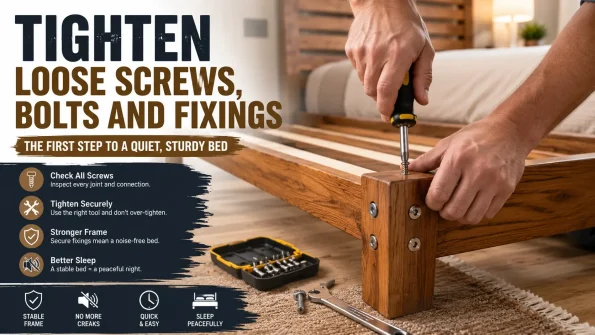 Tighten Loose Screws, Bolts and Fixings wooden bed frame